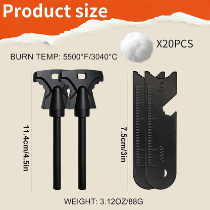 2PCS Magnesium Fire Starter with Striker