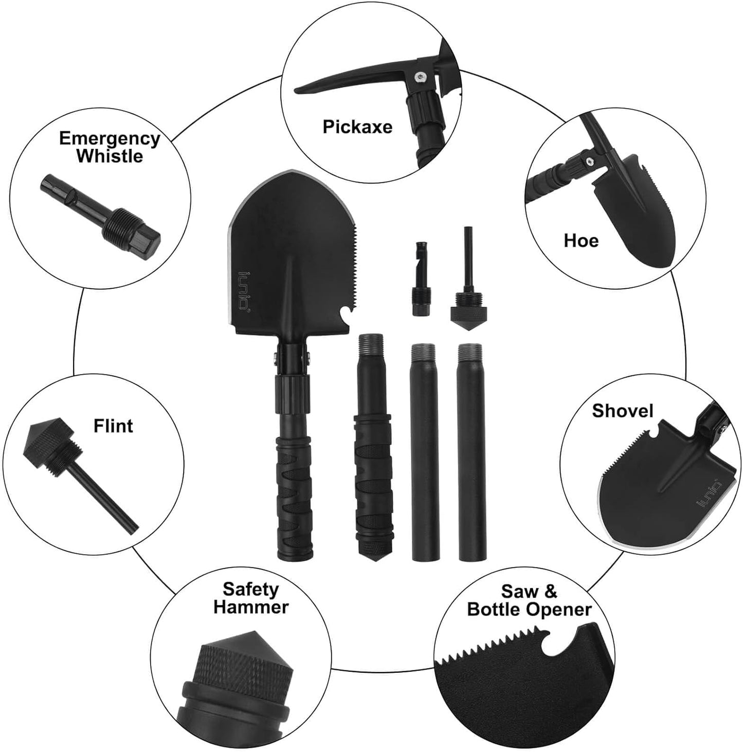 Multifunction Foldable Camping Shovel