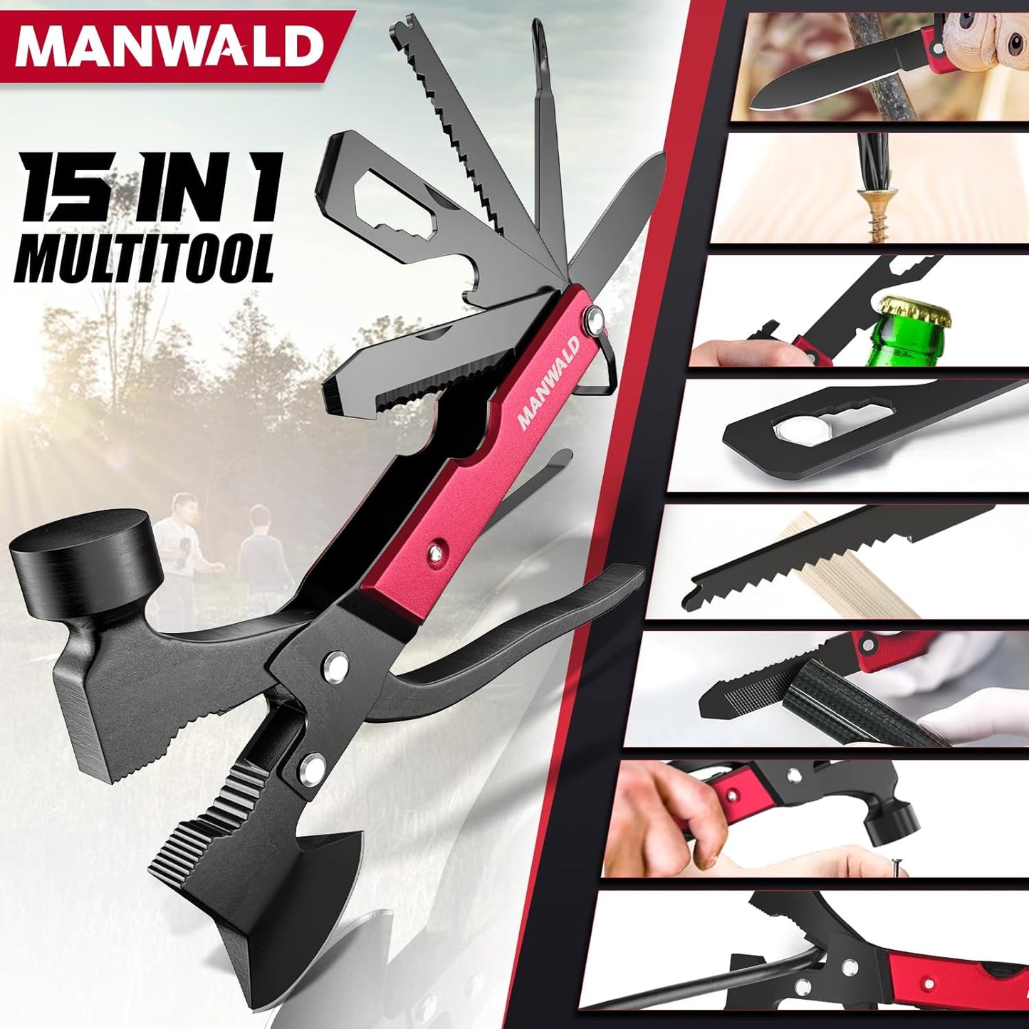 15-in-1 Portable Multitool Axe Hammer