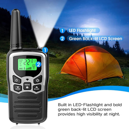 Long Range Walkie Talkies - 22 Channel (2 Pack)