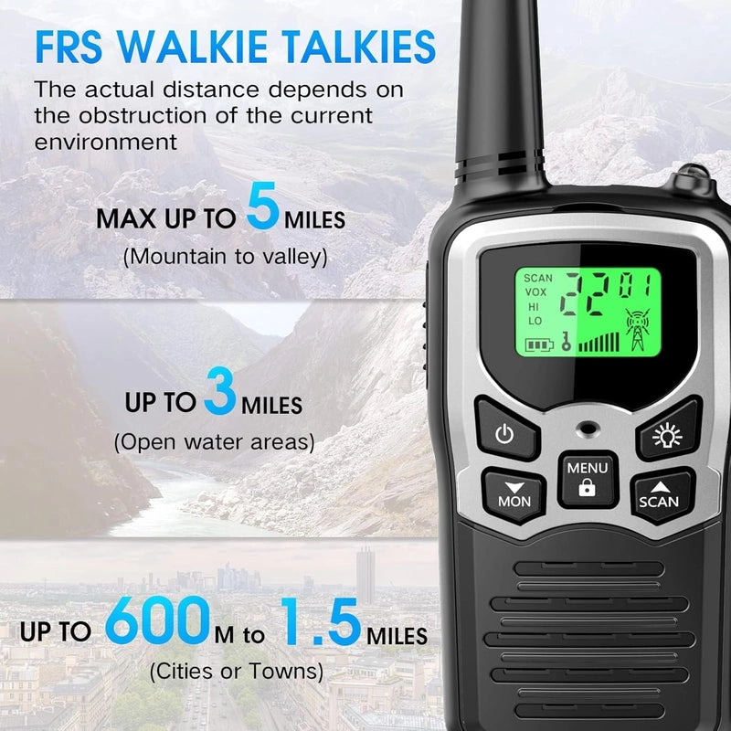 Long Range Walkie Talkies - 22 Channel (2 Pack)